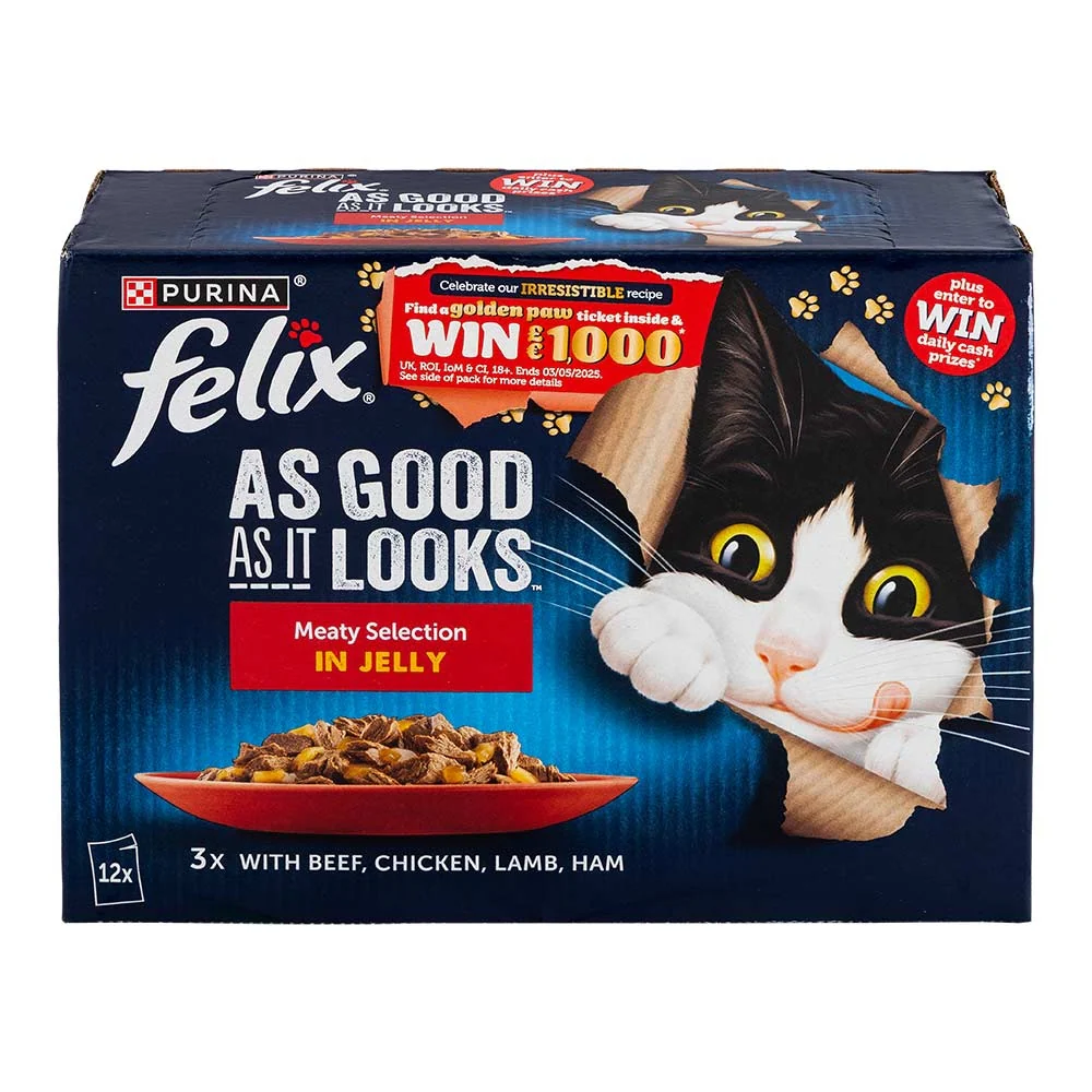 Felix As Good As It Looks Meaty Selection In Jelly Wet Cat Food 85g x 12 Pack