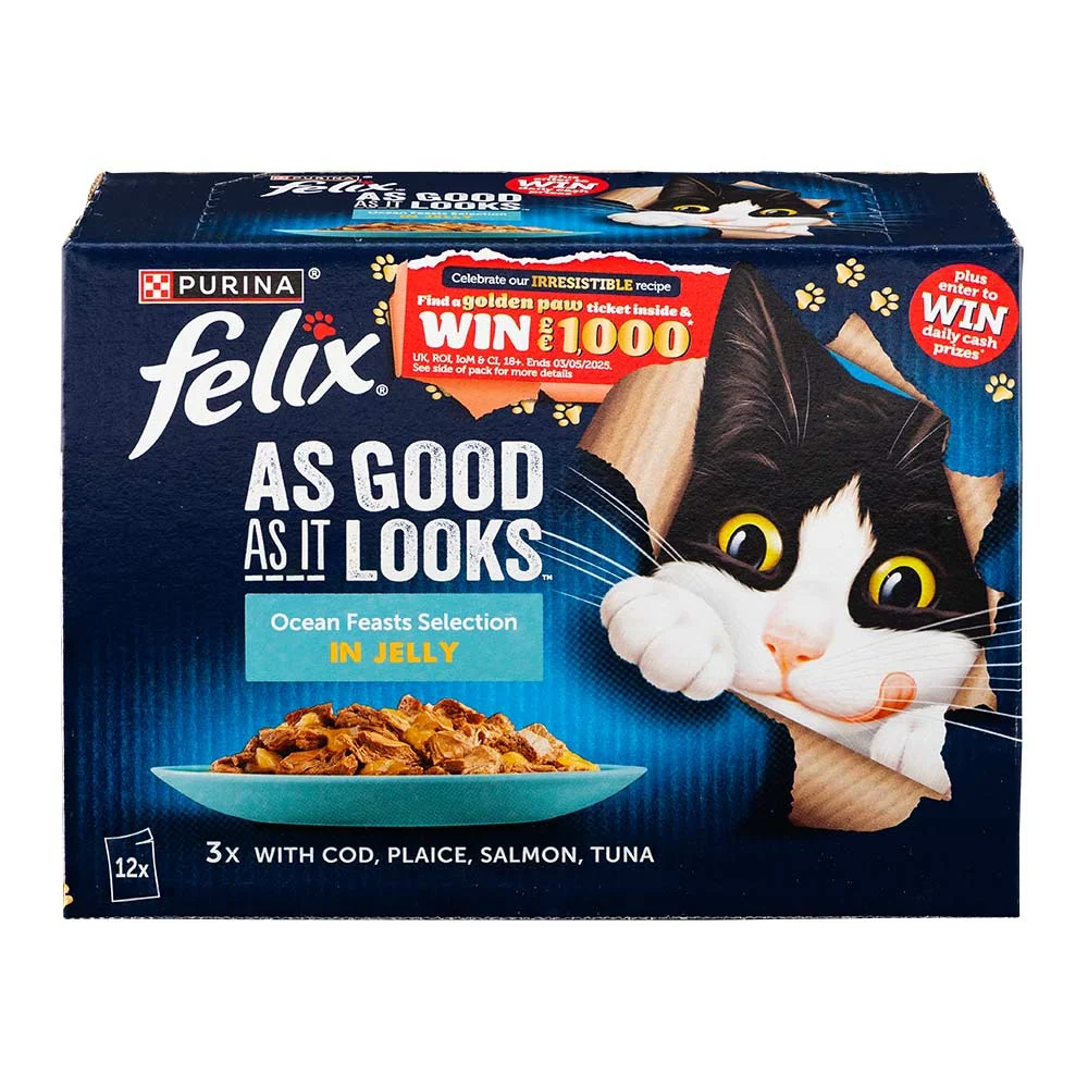 Felix As Good As It Looks Ocean Feasts Wet Cat Food 85g x 12 Pack