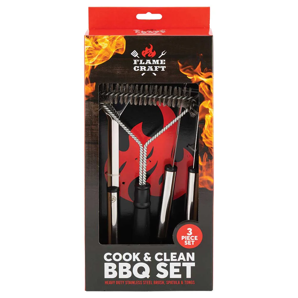 Flame Craft Cook & Clean BBQ Set 3 Pack