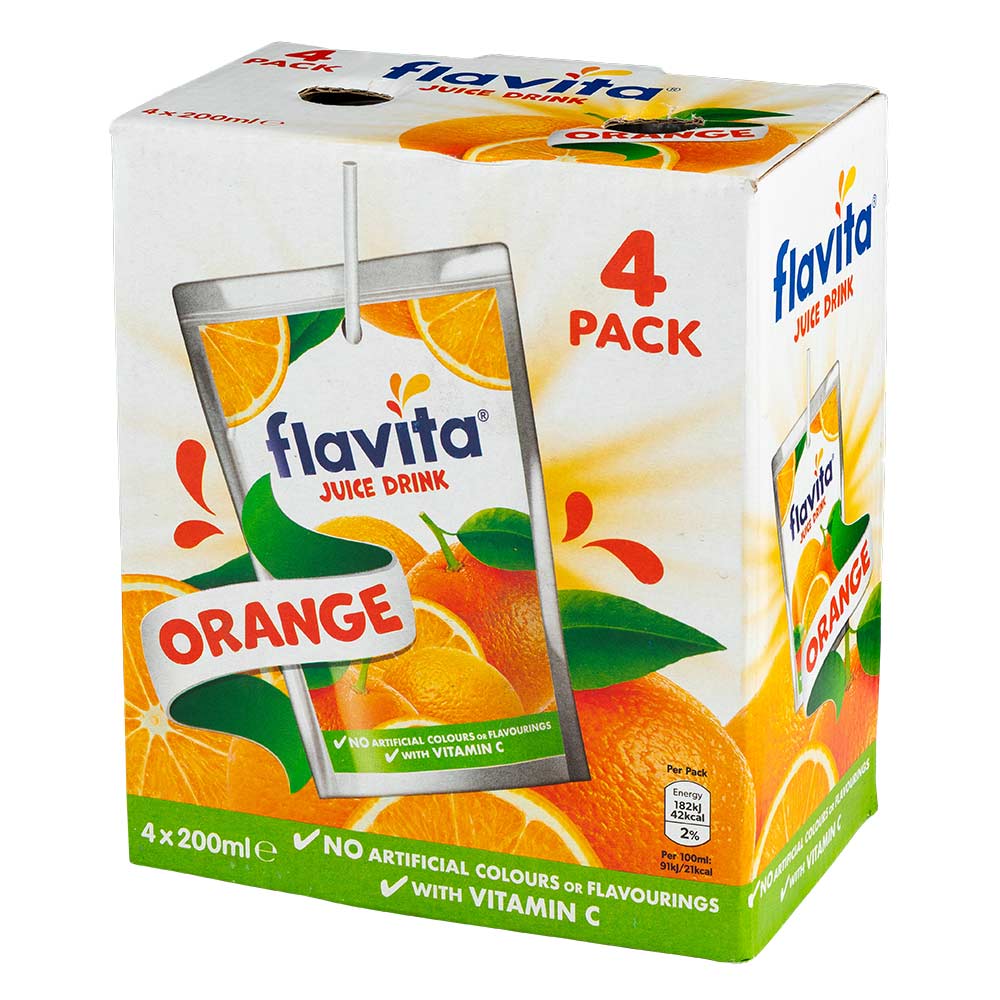 Flavita Orange Juice Drink 4 x 200ml - Image 3