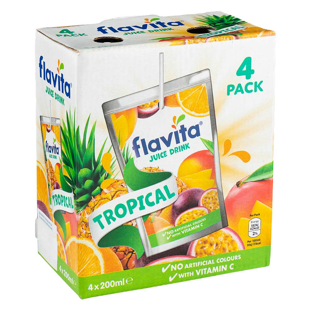 Flavita Tropical Juice Drink 4 x 200ml - Image 2