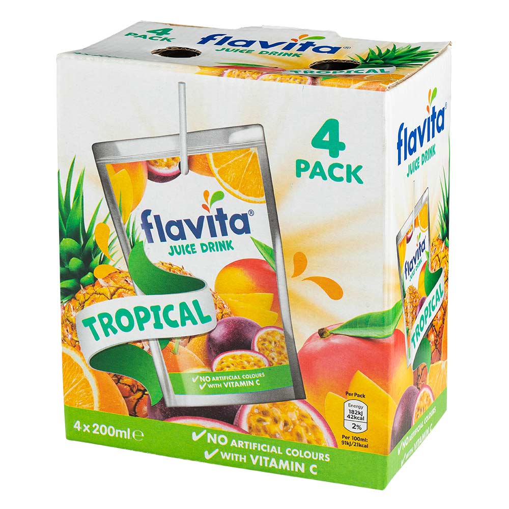 Flavita Tropical Juice Drink 4 x 200ml - Image 3