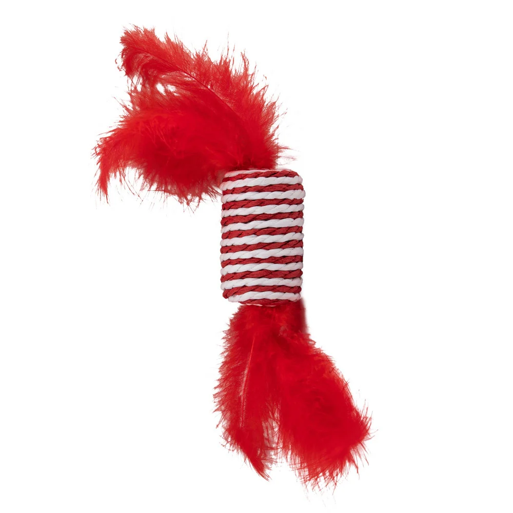 Red Fluffy Feather Shaker Cat Toy
