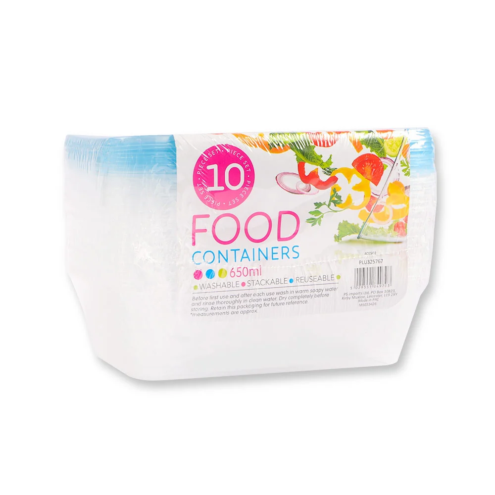 Food Containers 650ml 10 Pack