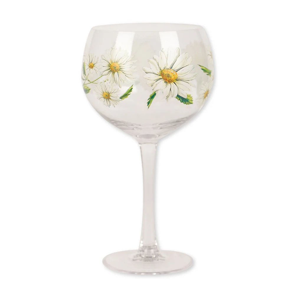 Ginology Glass In Display Box - Daisy Design 680Ml