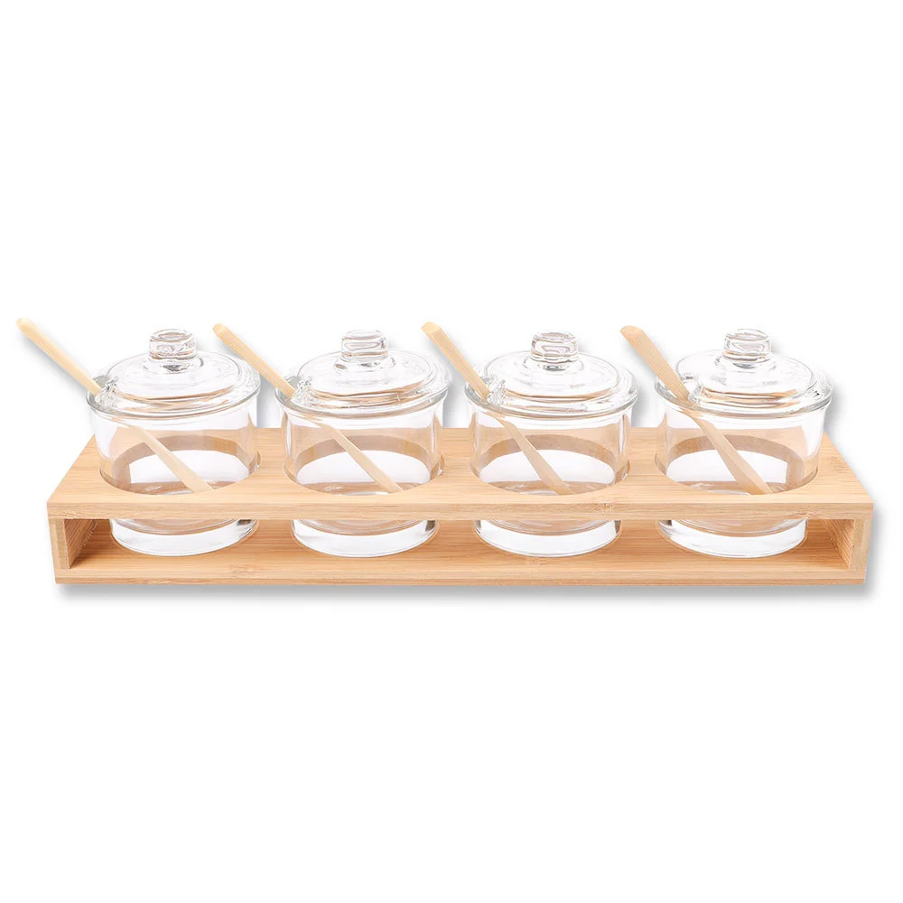 Glass & Bamboo 4Pc Serving Set
