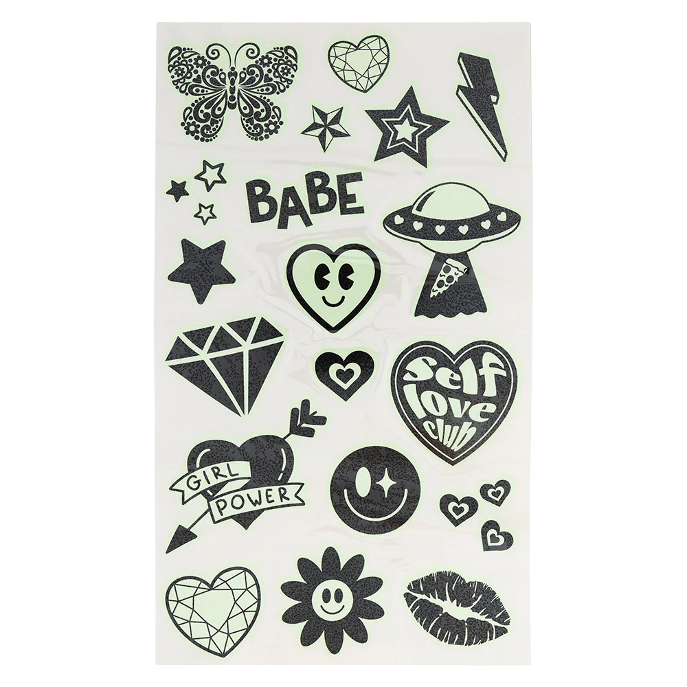 Glow In The Dark Temporary Tattoos 2 Sheets - Image 2