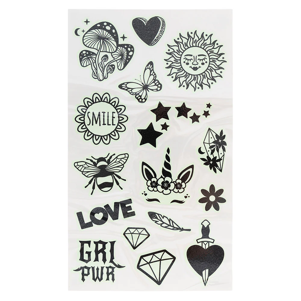 Glow In The Dark Temporary Tattoos 2 Sheets - Image 3