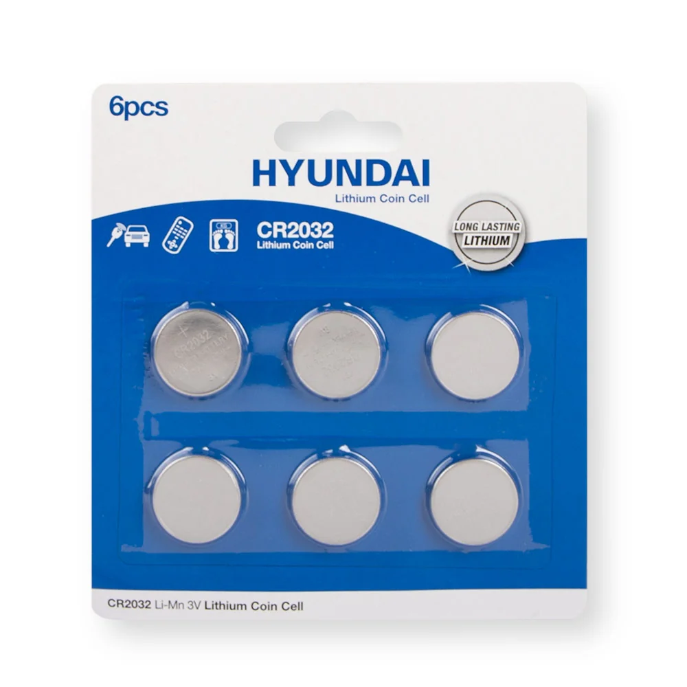 Hyundai Lithium Coin Cell Batteries 6 Pack