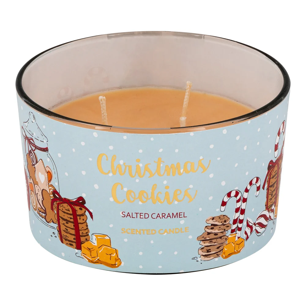 12Oz Wide Glass Jar Candle - Christmas Cookies Salted Caramel