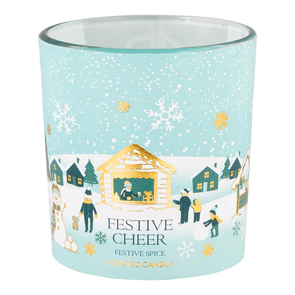 4Oz Wide Glass Jar Candle - Festive Spice