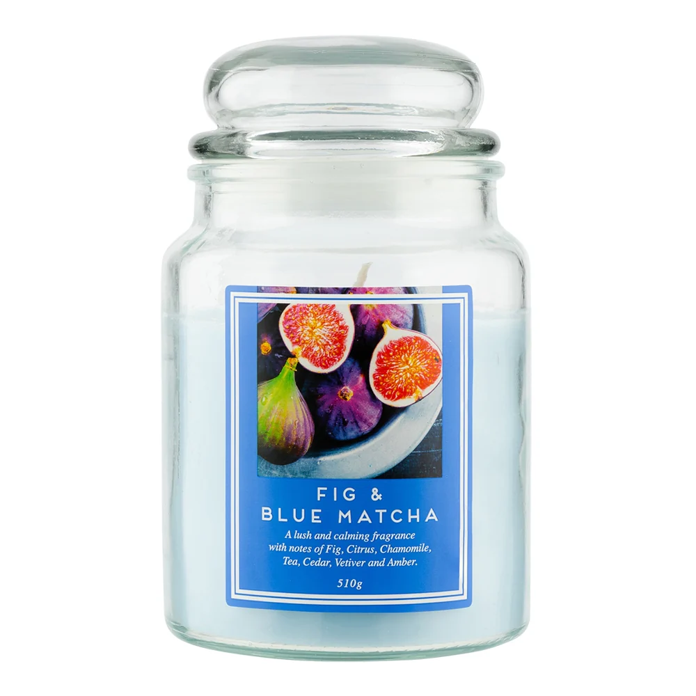 18oz Fig & Blue Matcha Scented Jar Candle