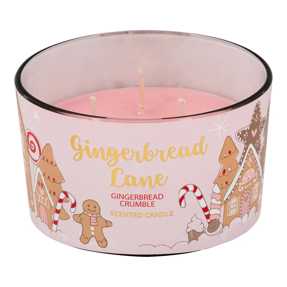 12Oz Wide Glass Jar Candle - Gingerbread Crumble