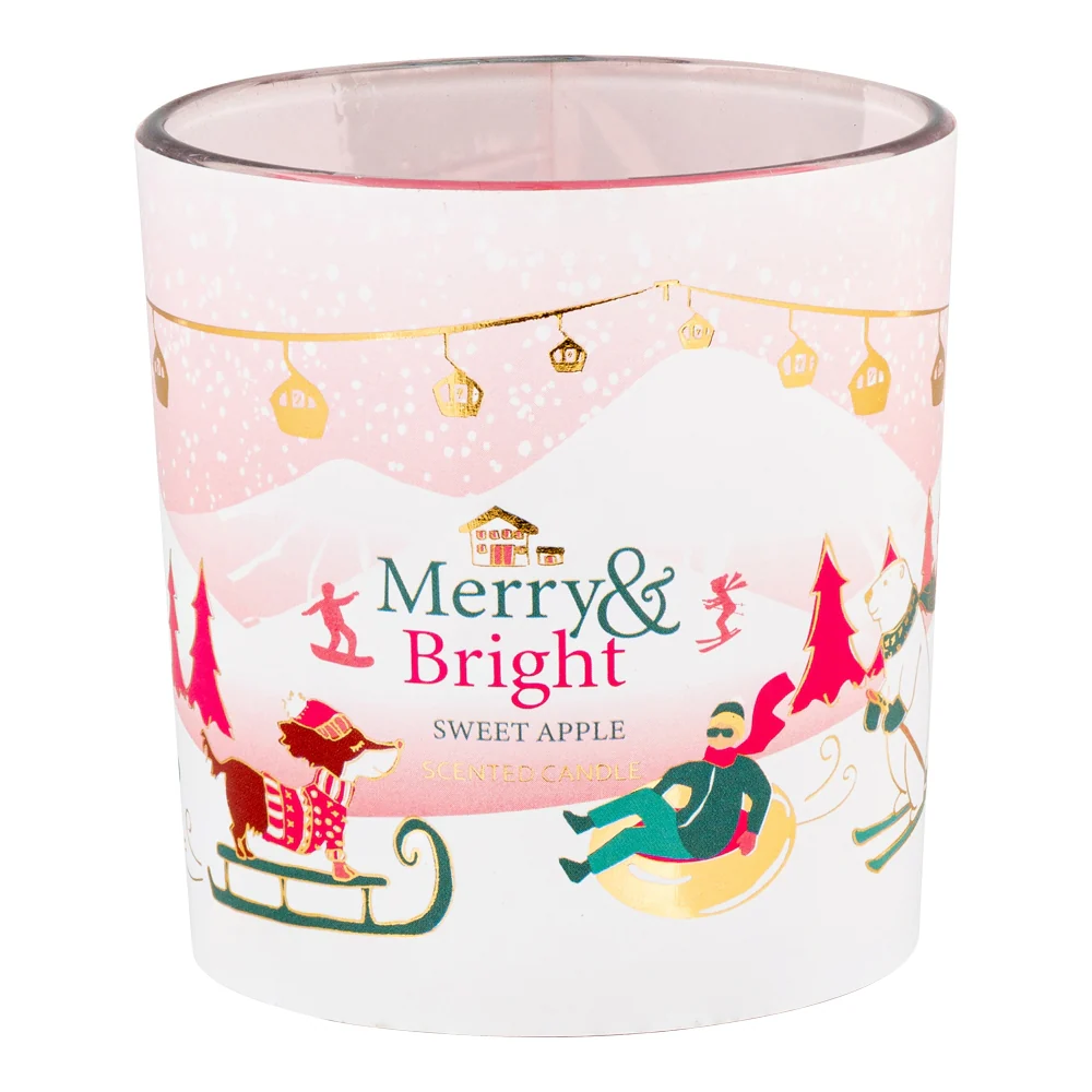 4Oz Wide Glass Jar Candle - Sweet Apple