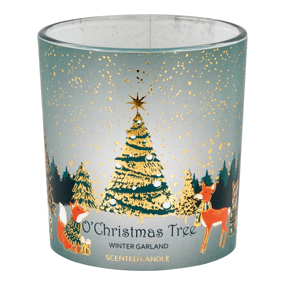 4Oz Wide Glass Jar Candle - Winter Garland
