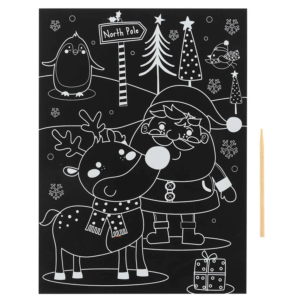 Kids Christmas Themed Scratch Art - Image 2