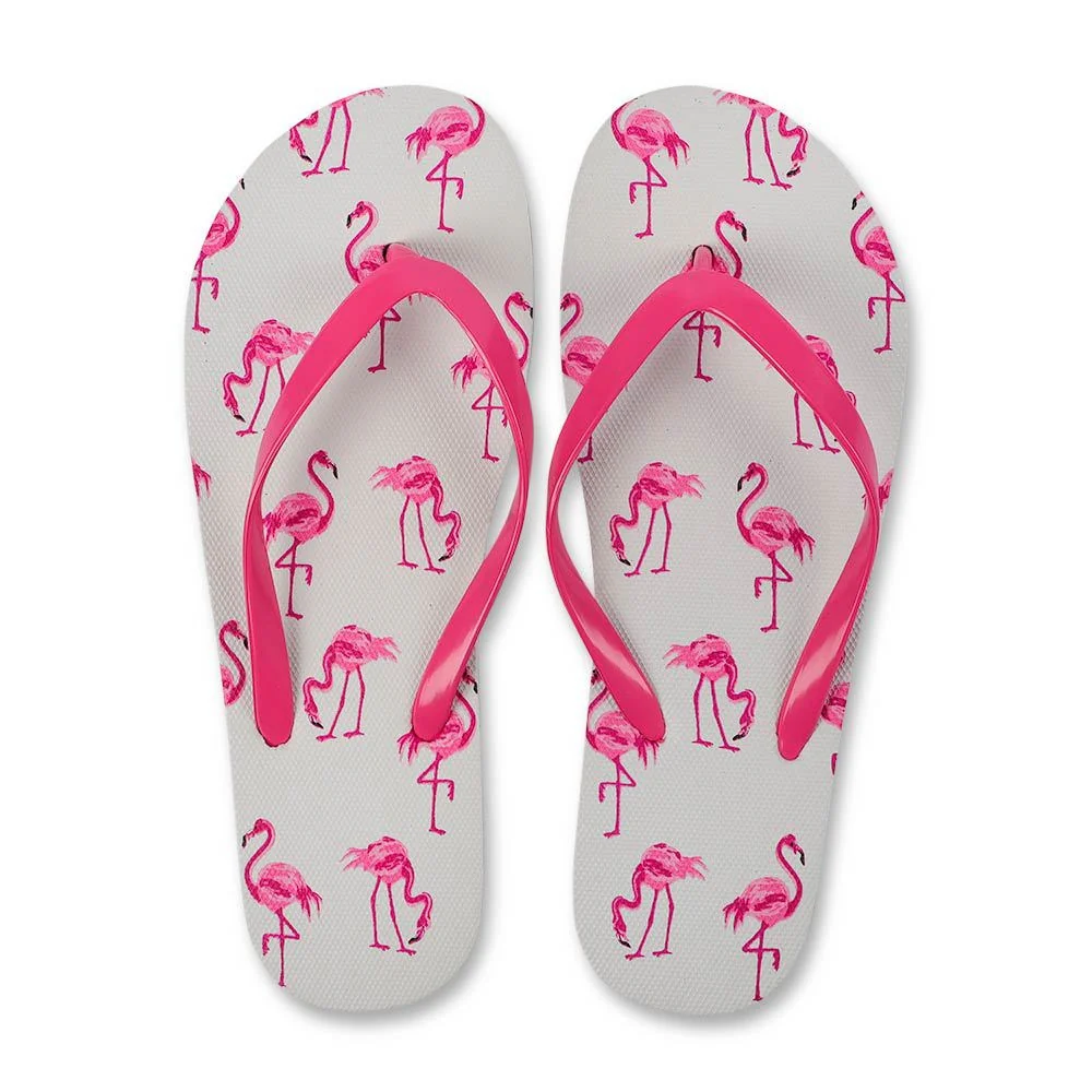 Ladies Flip Flops Flamingo