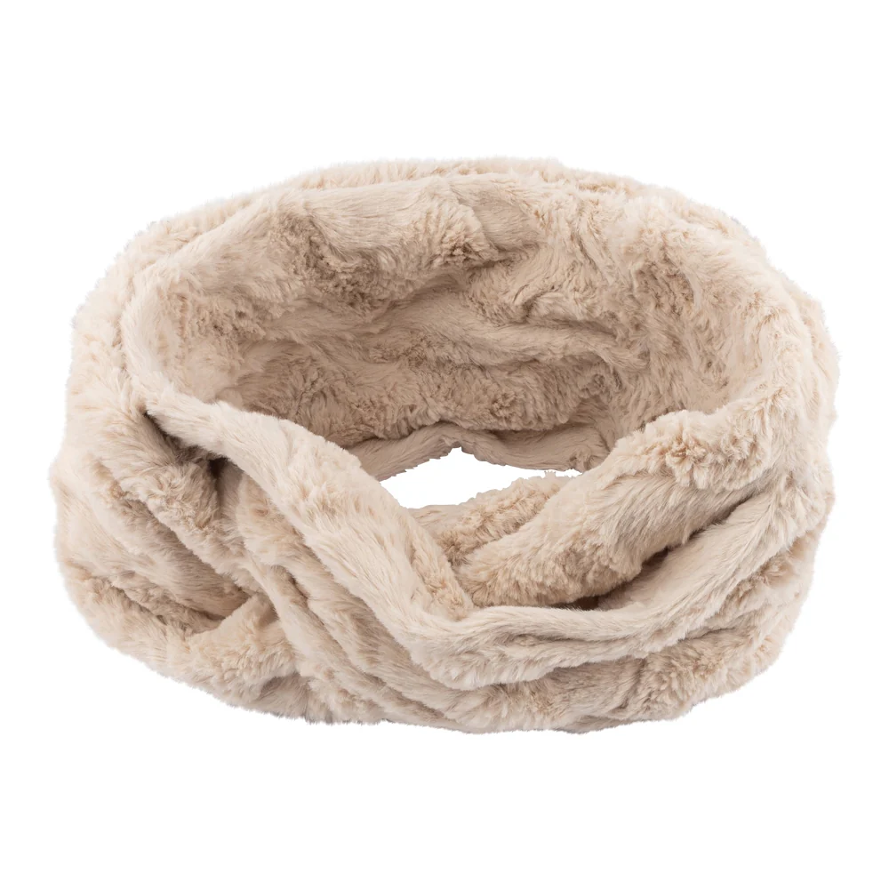 Ladies Nude Faux Fur Textured Snood