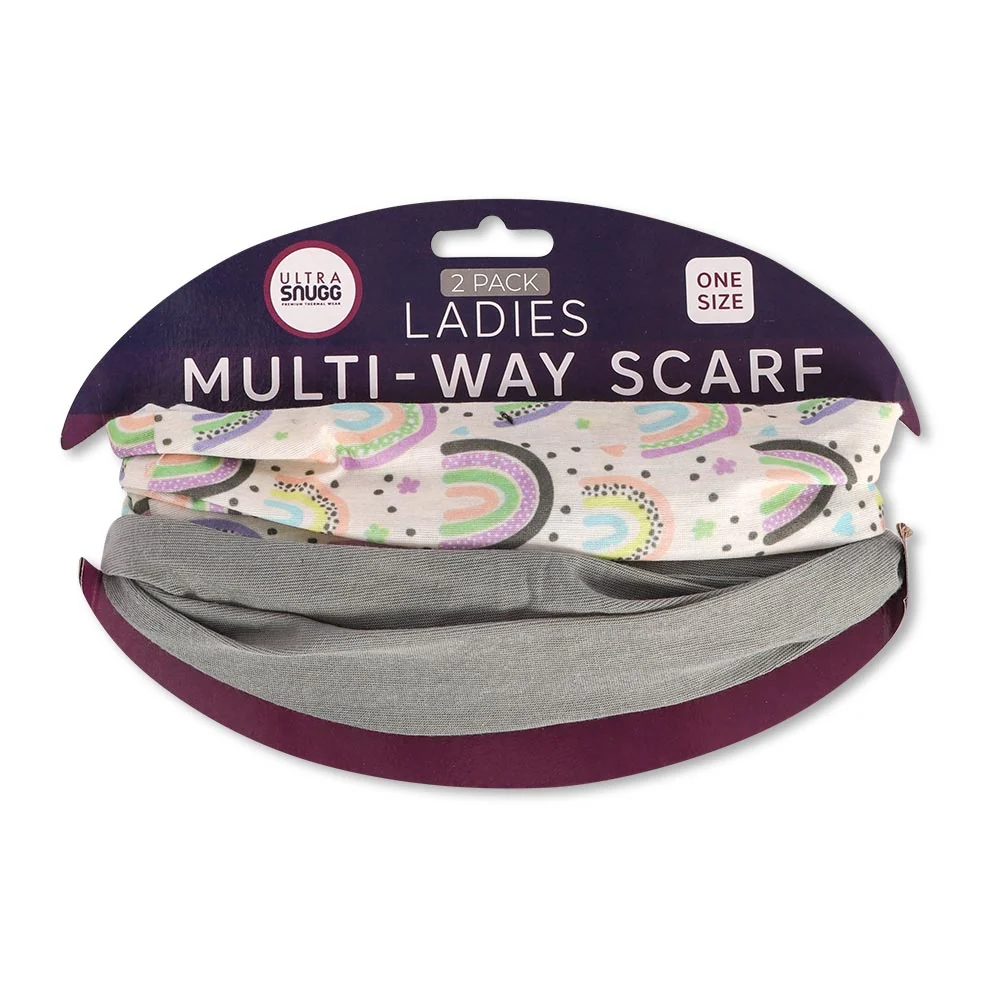 Ladies Unicorn Multi-Way Scarf 2 Pack