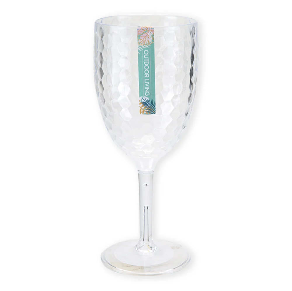 Large Dimpler Effect Plastic Wine Glass