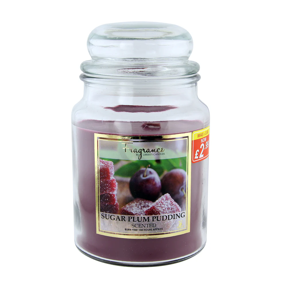 18oz Sugar Plum Pudding Scented Jar Candle