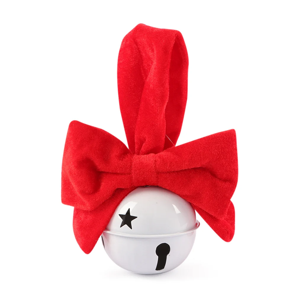 Large White Bell With Red Bow