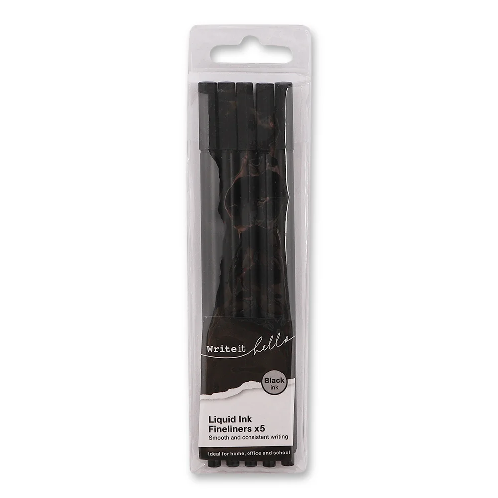 Liquid Ink Fineliners 5 Pack