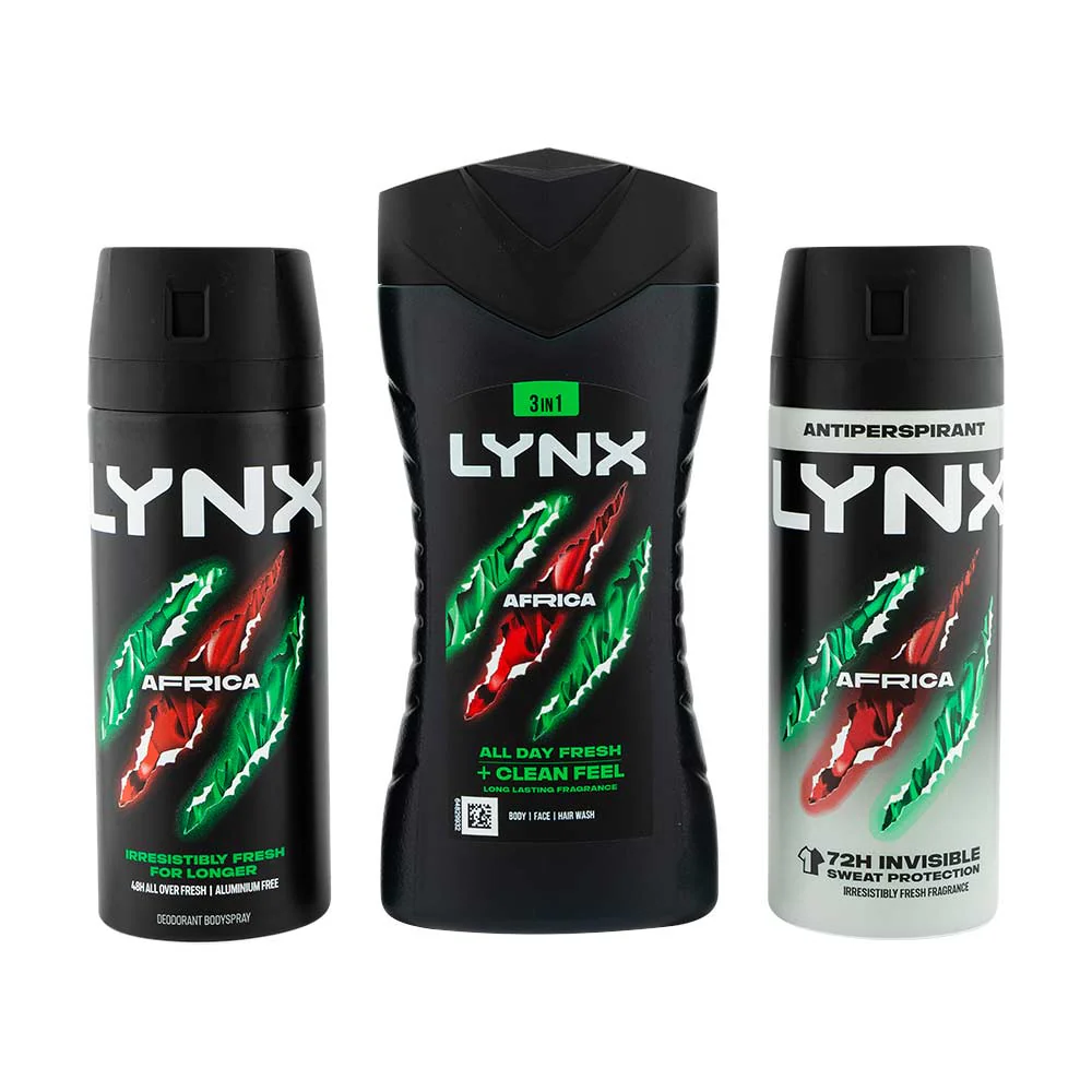 Lynx Africa Bodywash, Bodyspray & Antiperspirant Gift Set - Image 2