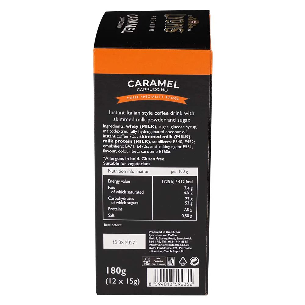 Lyons Premium Caramel Cappucino 15g x 12 Pack - Image 2