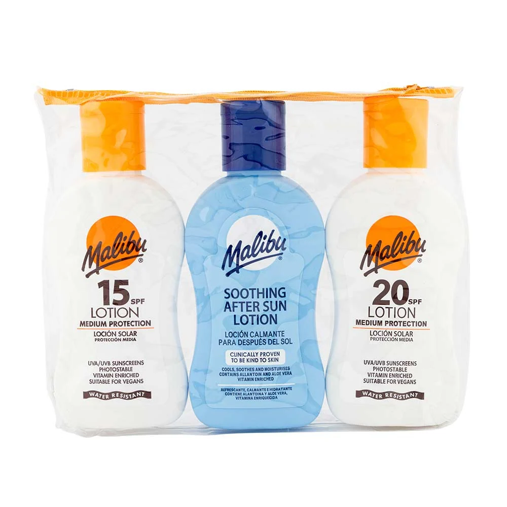 Malibu Sun Protection Lotion Travel Kit 3 Pack