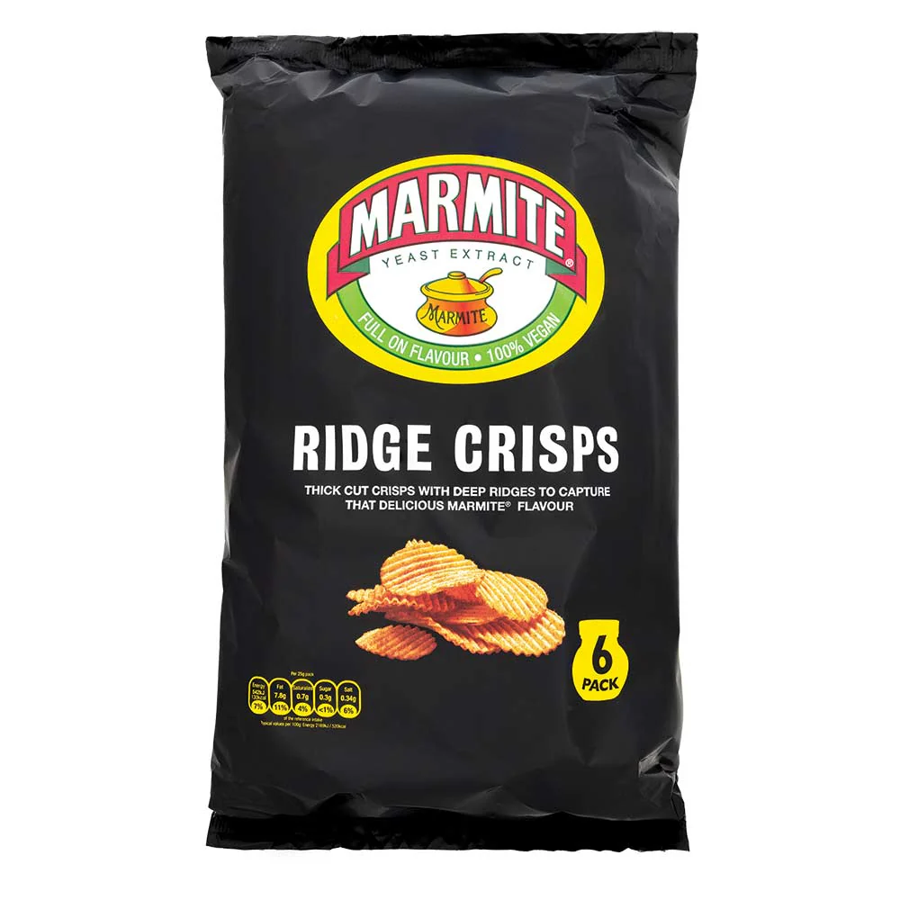 Marmite Ridge Crisps 6 x 25g