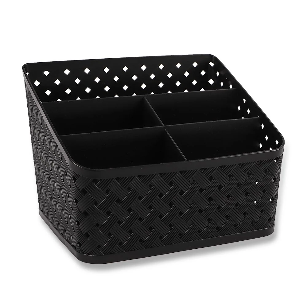 Medium Multi Compartment Plastic Organiser Black