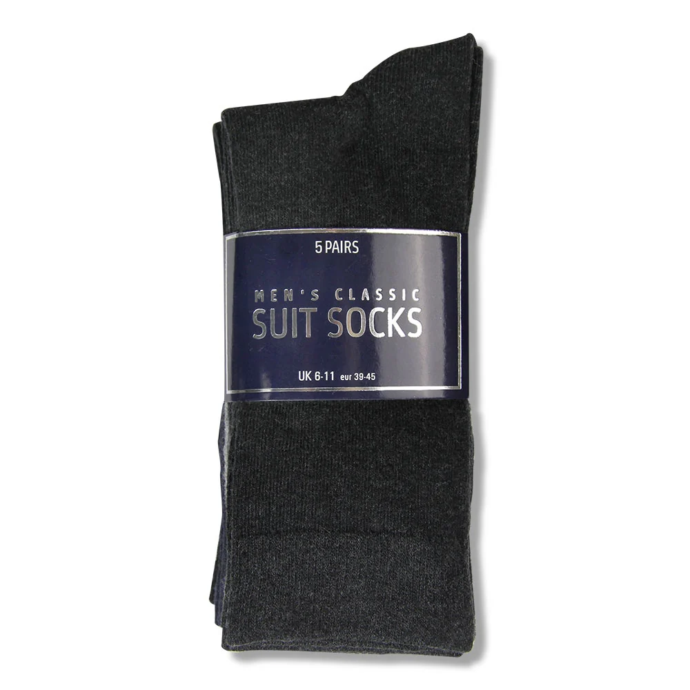 Men's Classic Suit Socks Uk Size 6-11 (5 Pairs)