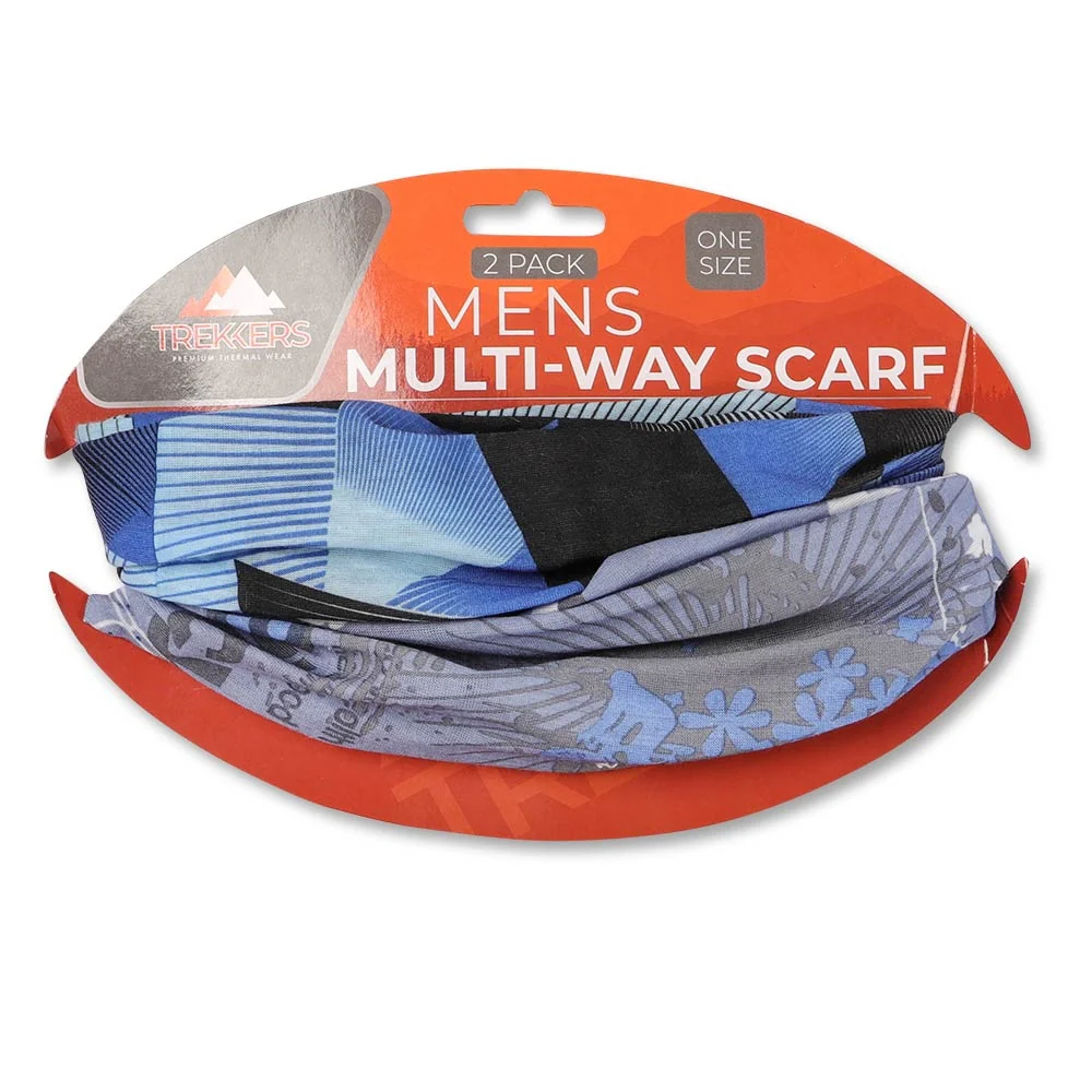 Trekkers Men's Multi-Way Scarf 2 Pack