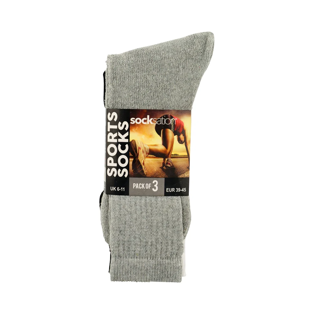 Men's Sport Socks UK 6 - 11 (3 Pairs)