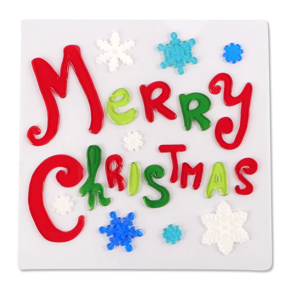 Merry Christmas Window Gel Stickers