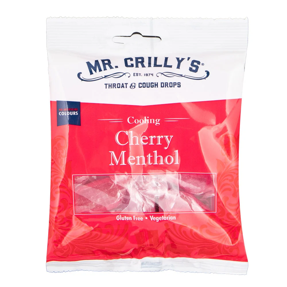Mr. Crilly's Throat & Cough Drops Cherry Menthol 90g