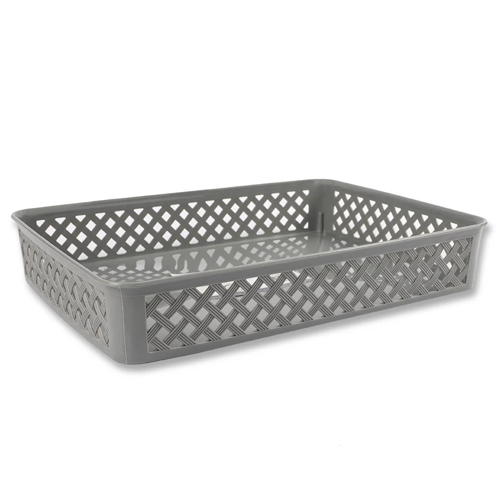 Multipurpose Patterned Plastic Organiser Tray Grey