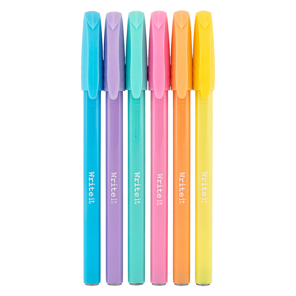 Pastel Ballpoint Pens 6 Pack - Image 2