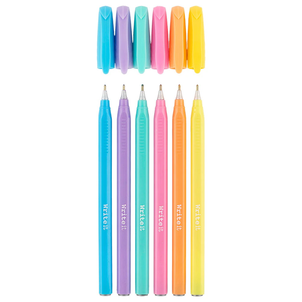 Pastel Ballpoint Pens 6 Pack - Image 3