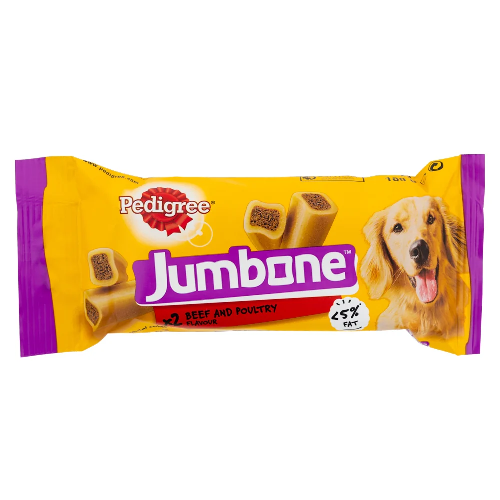Pedigree Jumbone Beef and Poultry Adult Dog Treats 180g (2 Pack)