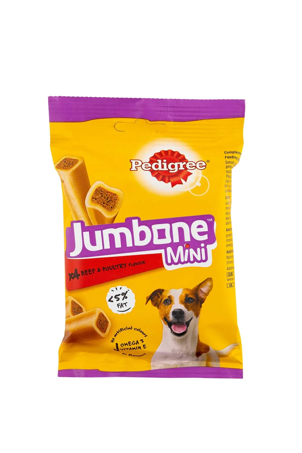 Pedigree Jumbone Mini Beef and Poultry Adult Dog Treats 160g (4 Pack)