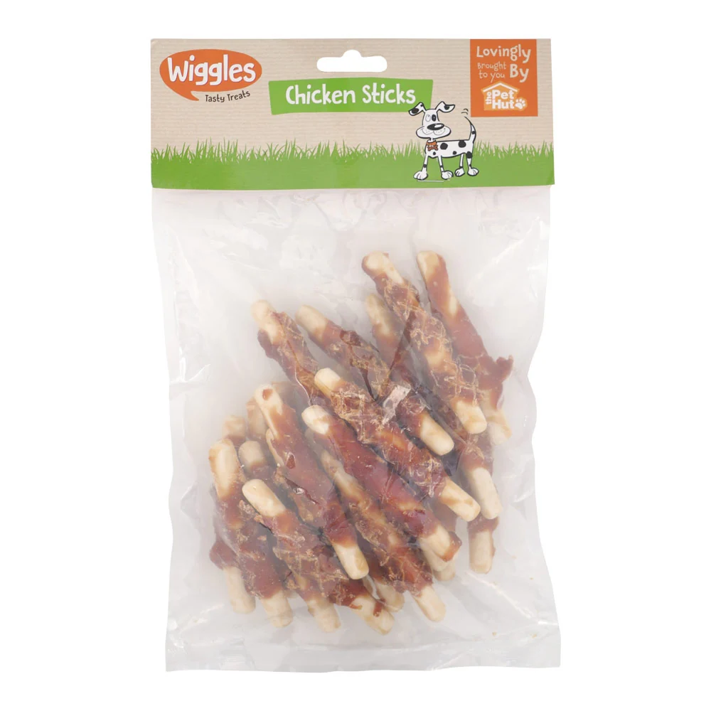 Wiggles Tasty Dog Treats Chicken Sticks 300g