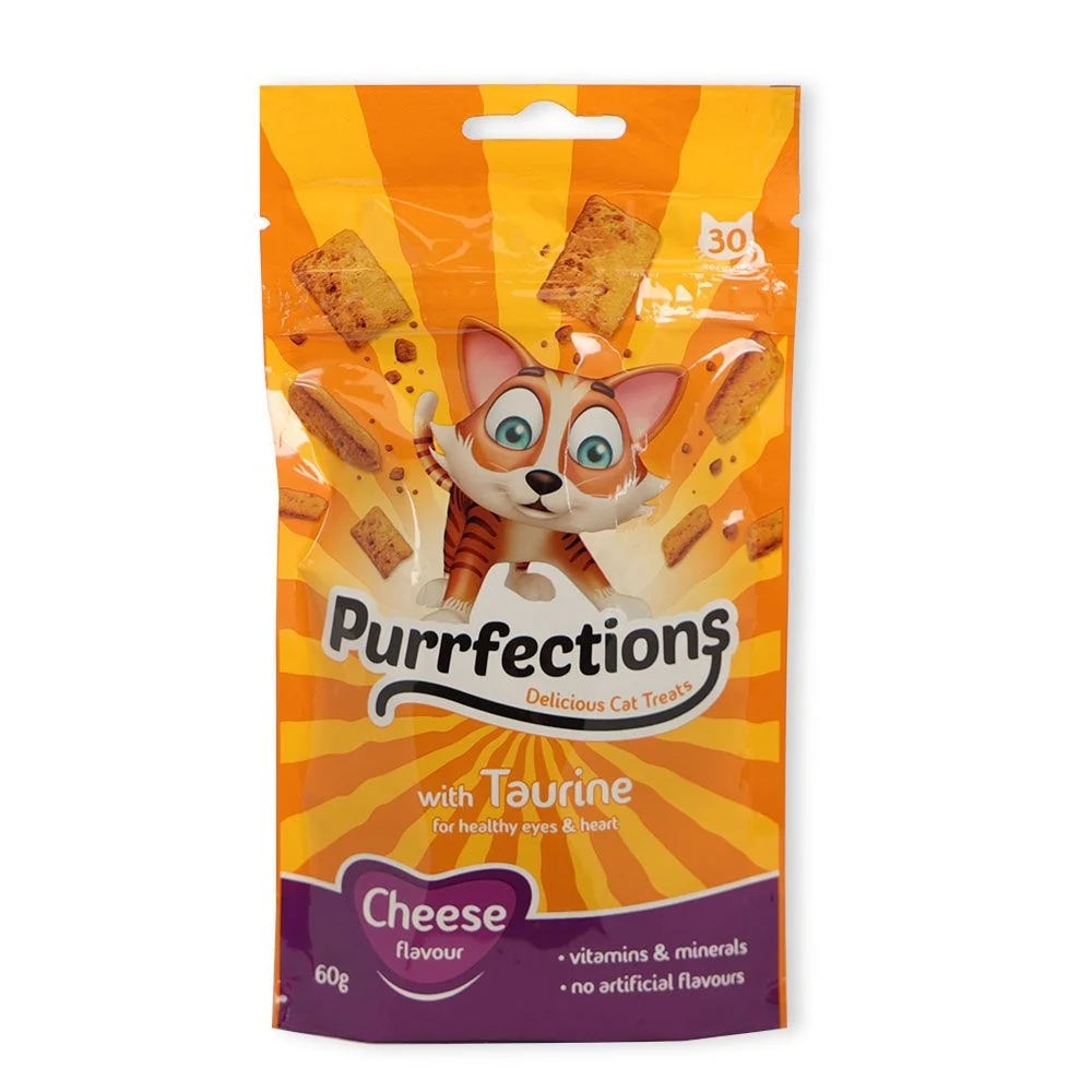 Purrfections Cat Treats with Taurine Cheese 60g
