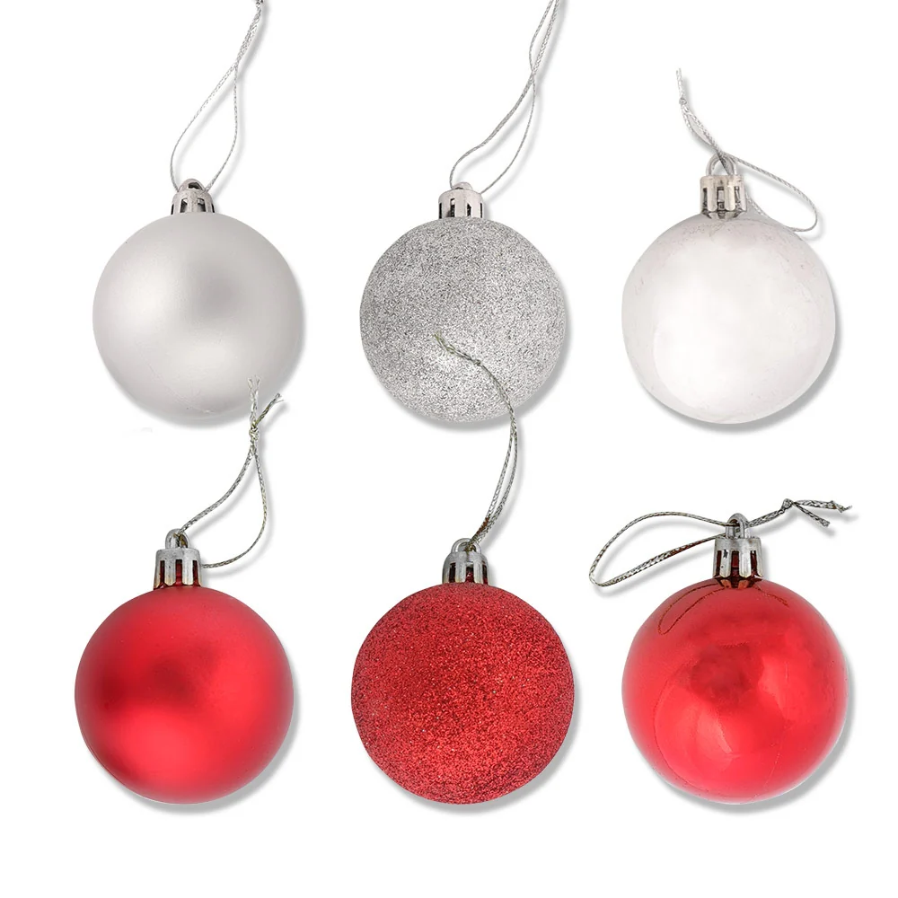 Red And Silver Baubles - 35 Pack