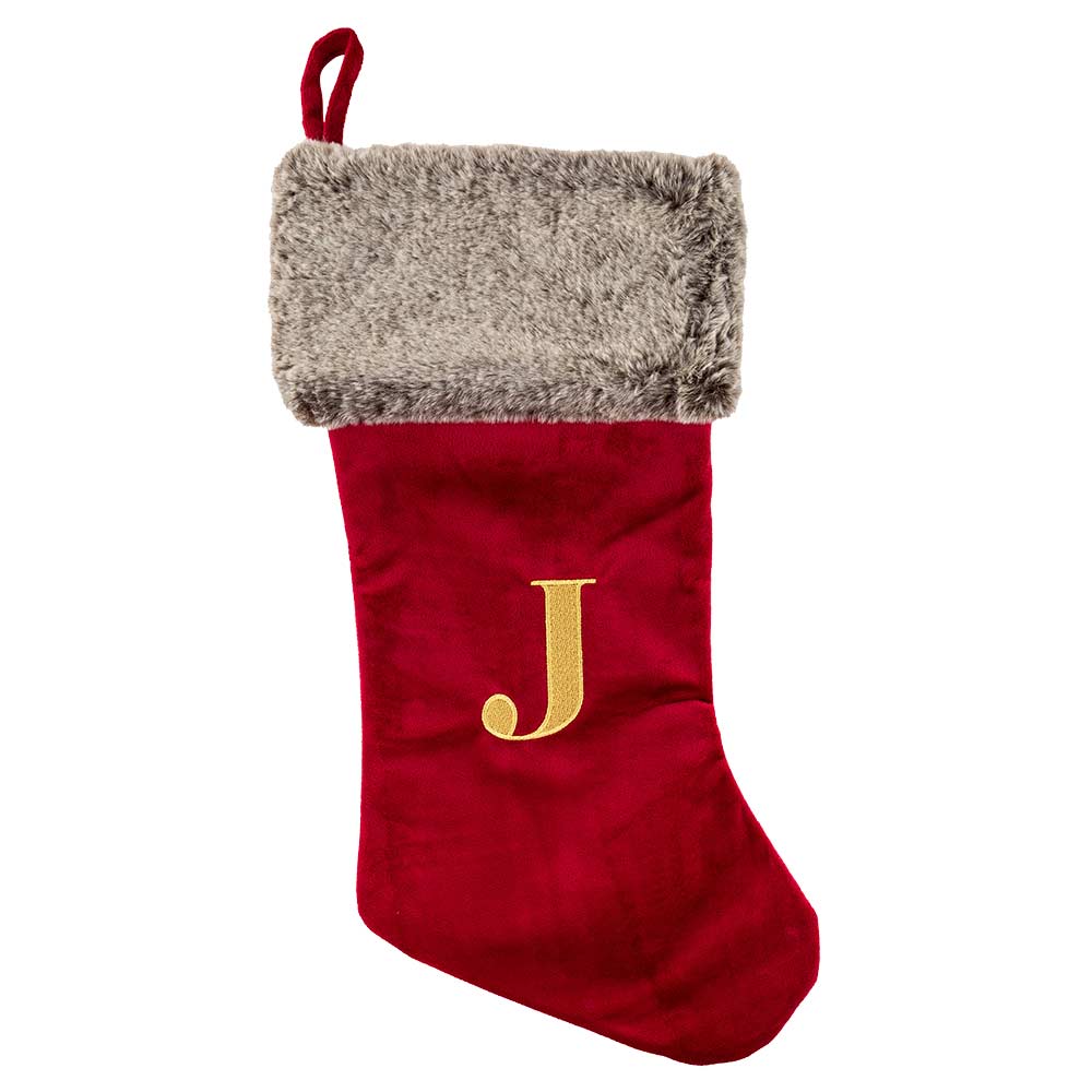 Red Velvet Christmas Alphabet Stocking - Image 3
