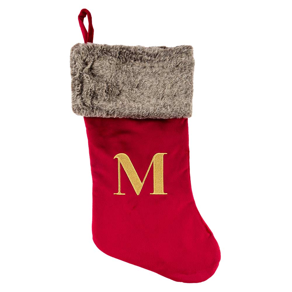 Red Velvet Christmas Alphabet Stocking - Image 5