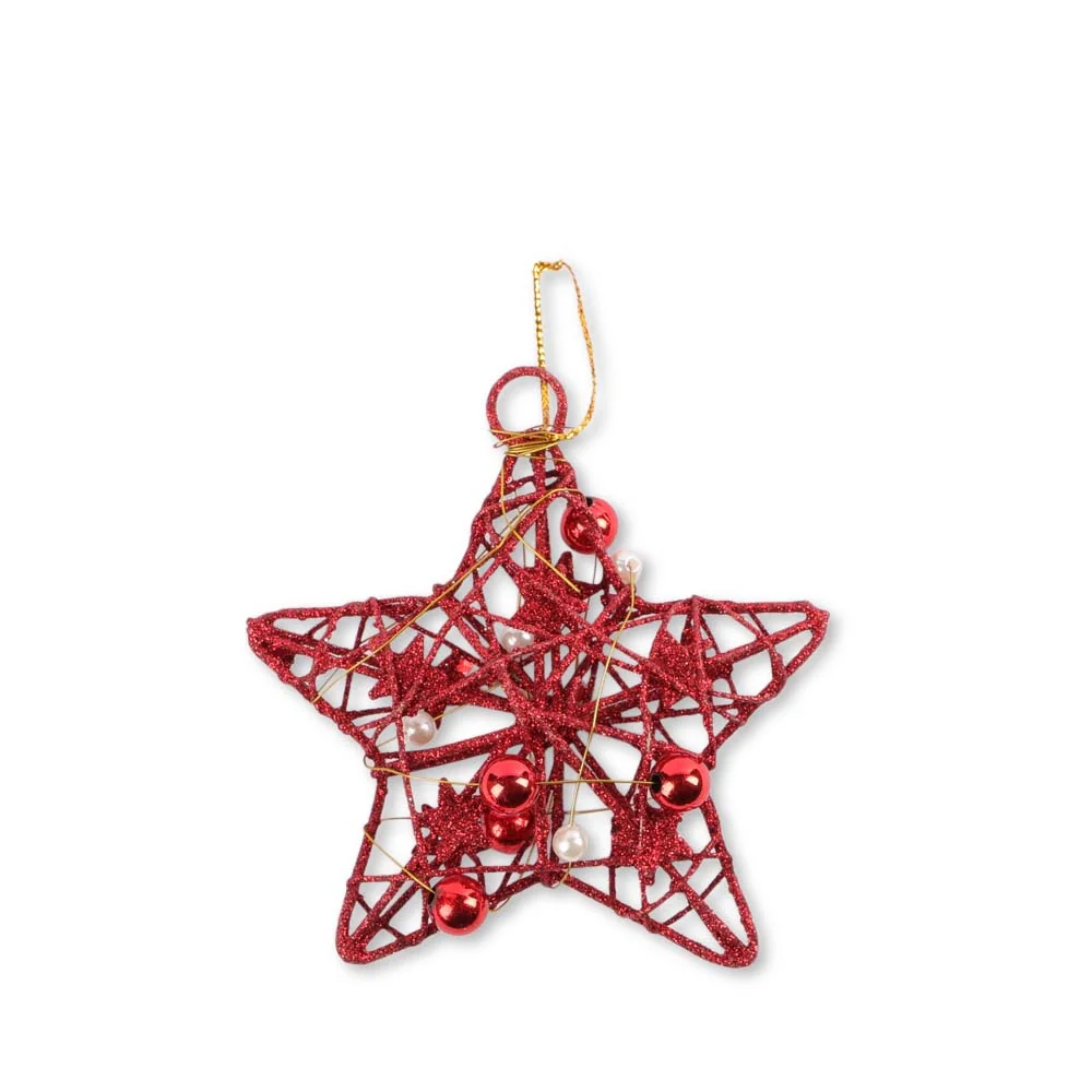 Red Wire Beaded Star