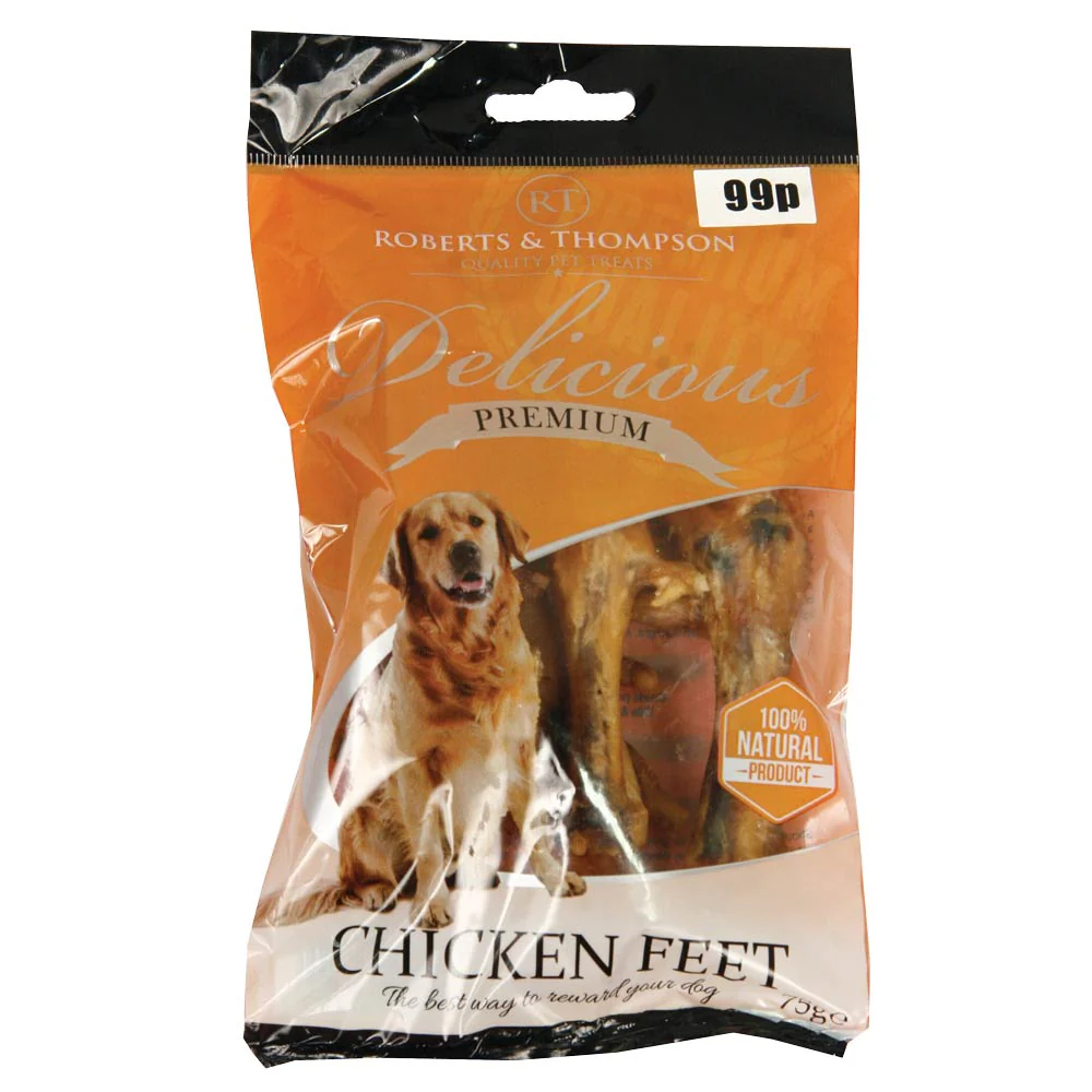 Roberts & Thompson Natural Dog Treat Chicken Feet