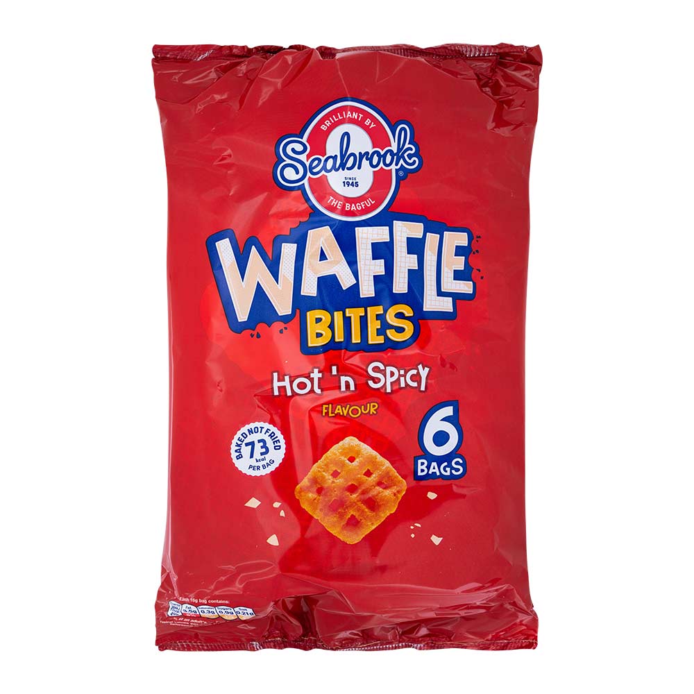 Seabrook Baked Waffle Bites Hot 'n Spicy Flavour 16g x 6 Pack - Image 2